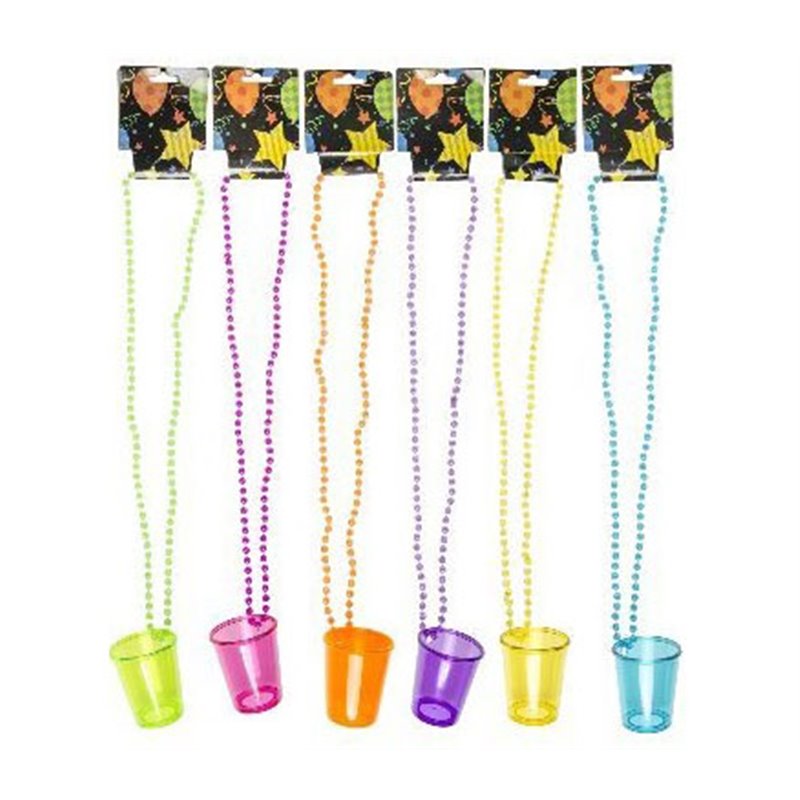 Collier Perles avec Verre Shooter Fluo