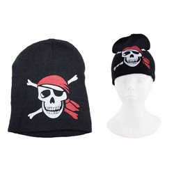 Bonnet Pirate Noir avec Motif Tête de Mort