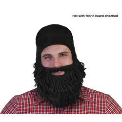 Chapeau avec Barbe Attachée Noir en Laine