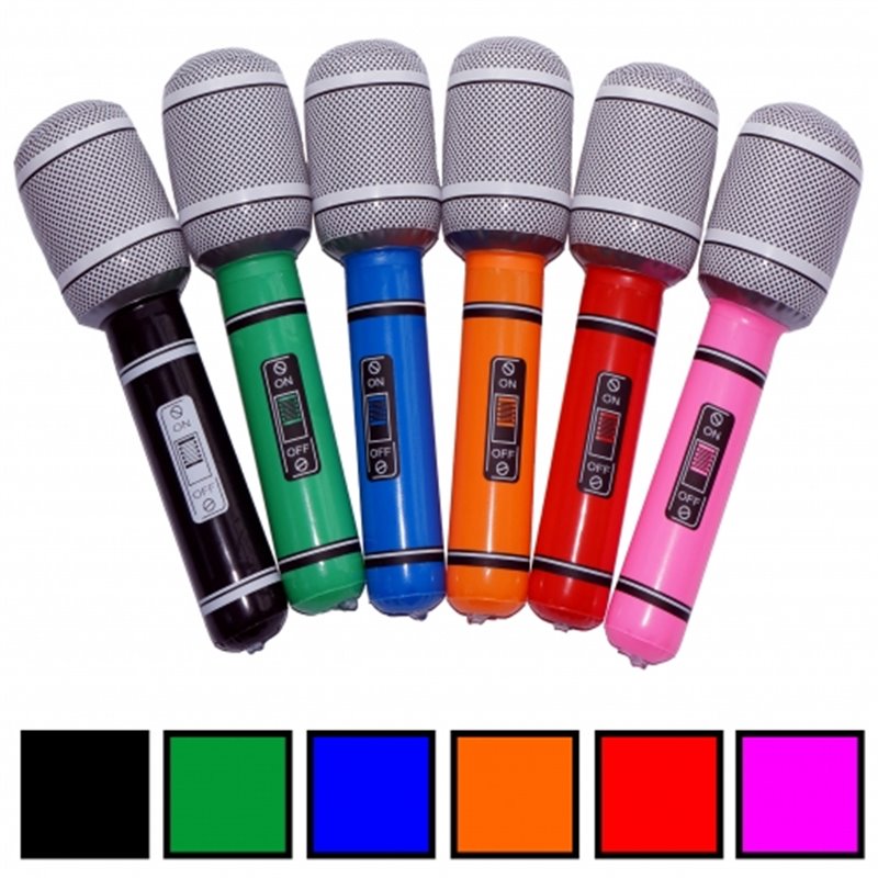 Microphone Gonflable d'une Taille 24 cm et de Différentes Couleurs