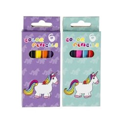 Lot de 6 Crayons de Couleur Licorne