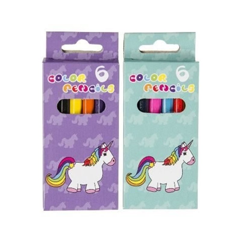 Lot de 6 Crayons de Couleur Licorne