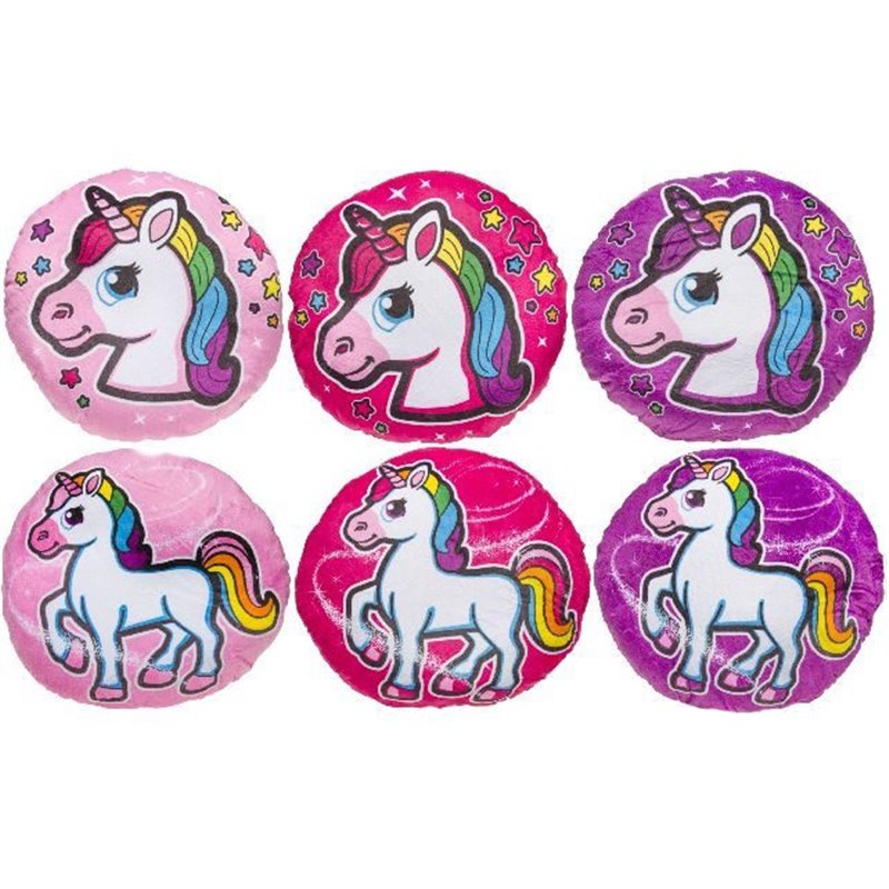 Coussin Rond Licorne de Différentes Couleurs