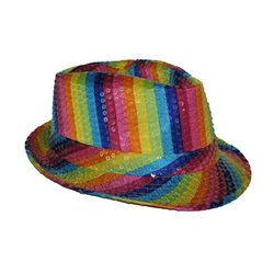 Chapeau Trilby à Sequins Multicolore