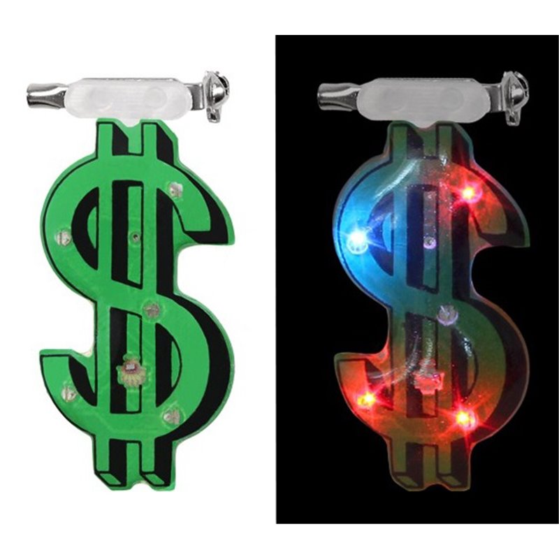 Badge Led lumineux en forme de "Dollar"