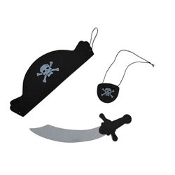 Lot d'accessoires de pirate en mousse 3 pièces