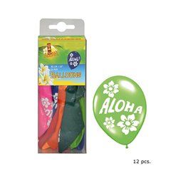 Lot de 12 Ballons avec des Motifs Aloha