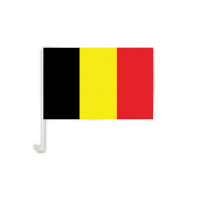 Lot de 2 pièces Drapeau Belgique pour Voiture 20 x 30 cm