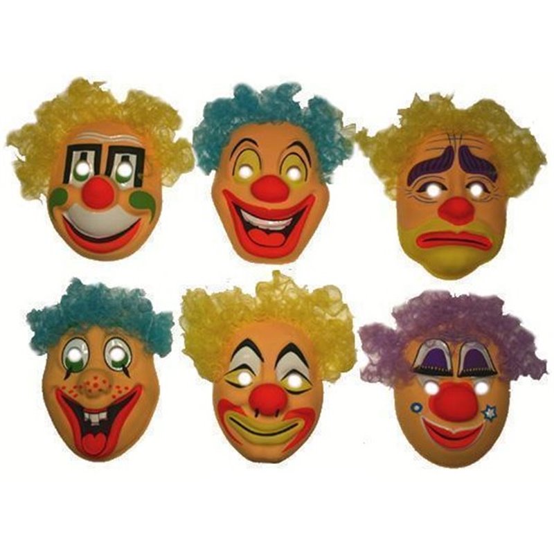 Masque Coque Clown Enfant avec Cheveux Différent Coloris
