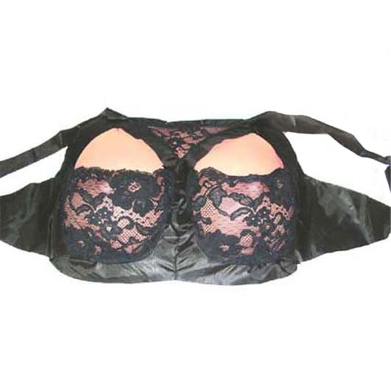 Poitrine Postiche avec Faux Soutien-Gorge Noir