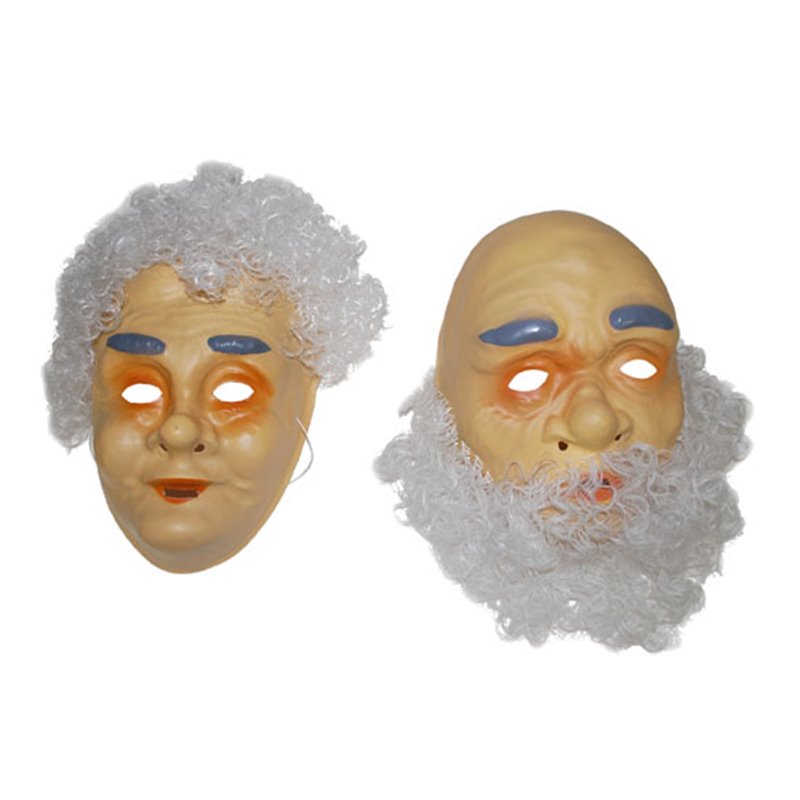 Masque de Grand-Mère avec Cheveux Blancs Gris