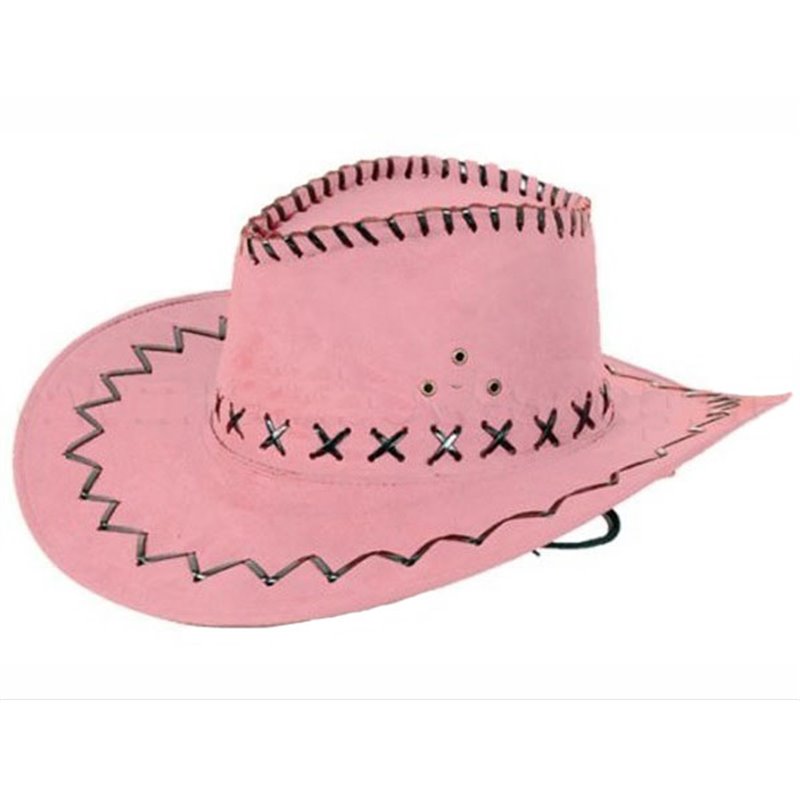 Chapeau Cowboy cuir Rose