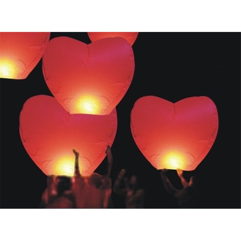 Lanterne volante chinoise Coeur rouge