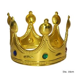Couronne de roi doré avec incrustations pour enfant 13 cm