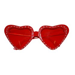 Lunettes à Cœur Rouge avec Strass