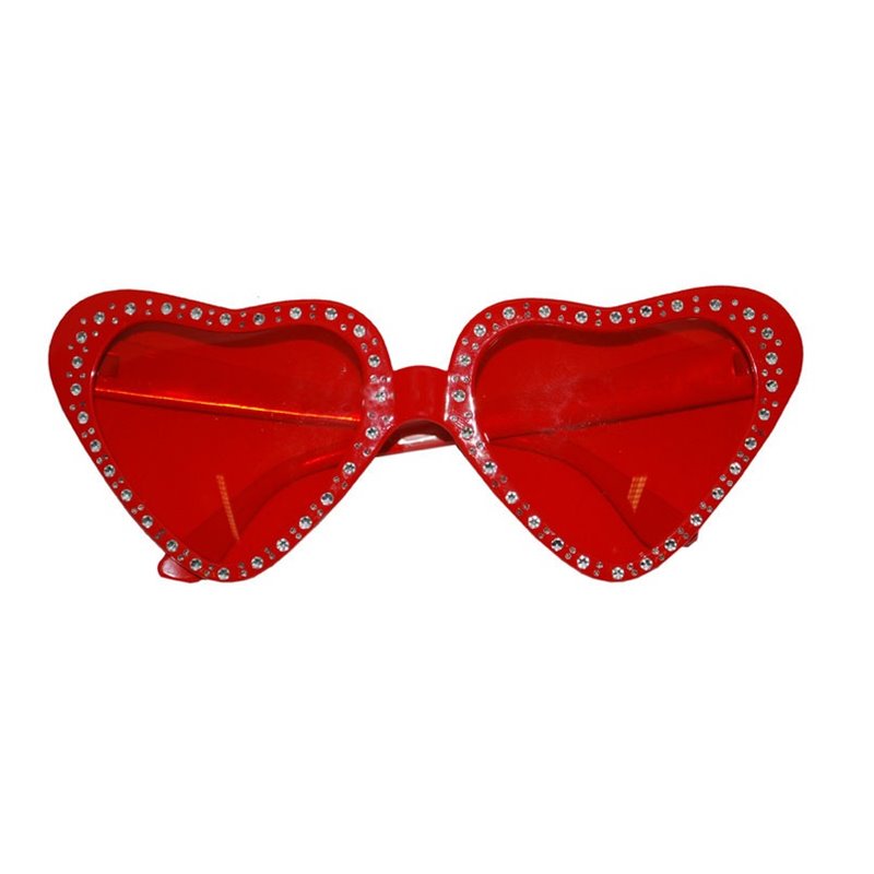 Lunettes à Cœur Rouge avec Strass