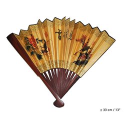 Éventail Chinois en Bois avec Motif  33 cm