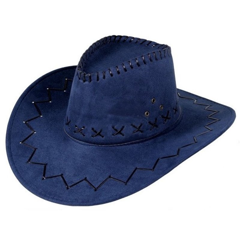 Chapeau de cowboy cuir bleu marine