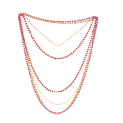 Collier boules de couleur doré 72cm