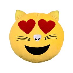 Coussin emoji Chat amoureux 33cm