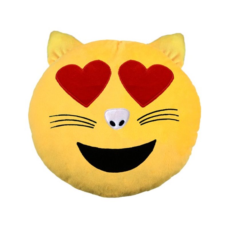 Coussin emoji Chat amoureux 33cm