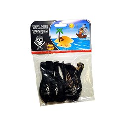 Lot de 8 ballons noirs Pirate