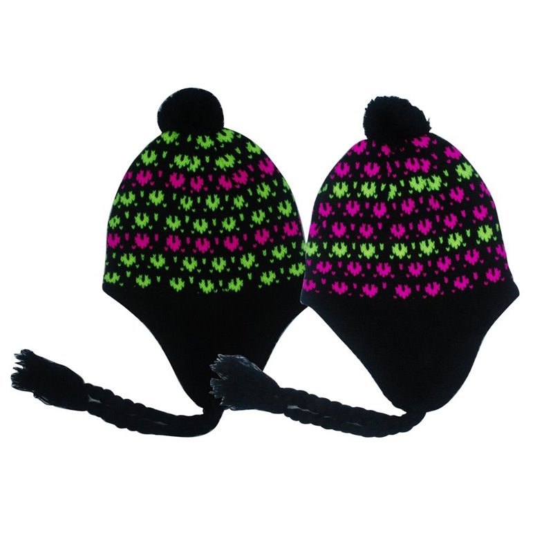Bonnet D'hiver Péruvien Avec Rabats D'oreilles - Doublure Polaire Pour Filles 3-12 Ans - Idéal Ski Et Activités Extérieures