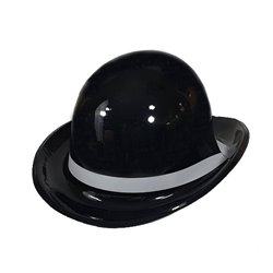 Chapeau melon en pvc noir