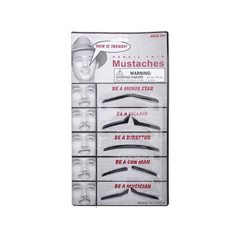 Lot de 5 moustaches fines vintage