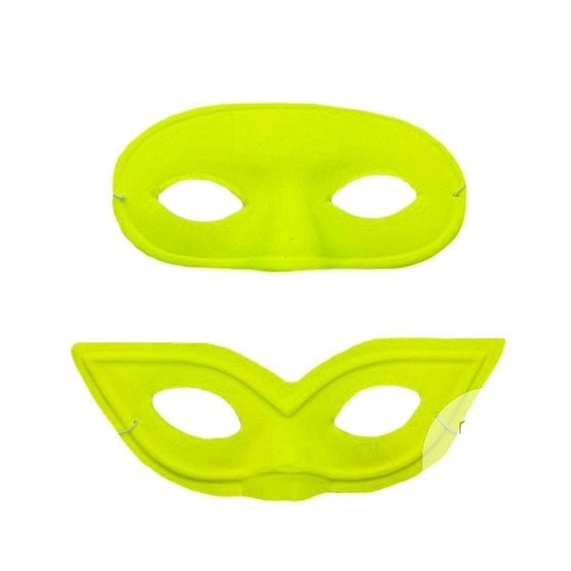 Masque de loup en pvc jaune néon fluo