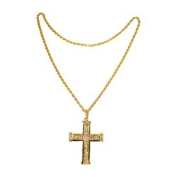 Collier en croix métallique doré