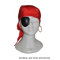 Lot de pirate avec bandana cache-oeil et boucle d'oreille