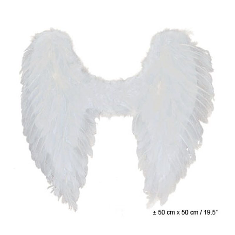 Ailes d'ange à plumes blanches 50 cm
