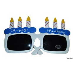 Lunettes gâteau d'anniversaire bleu