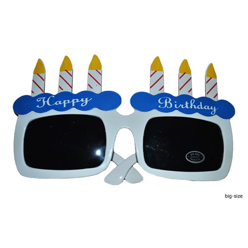 Lunettes gâteau d'anniversaire bleu