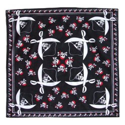 Bandana pirate avec tête de mort et sabres