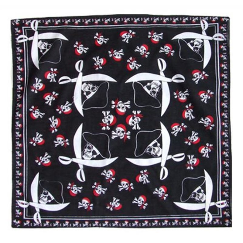 Bandana pirate avec tête de mort et sabres