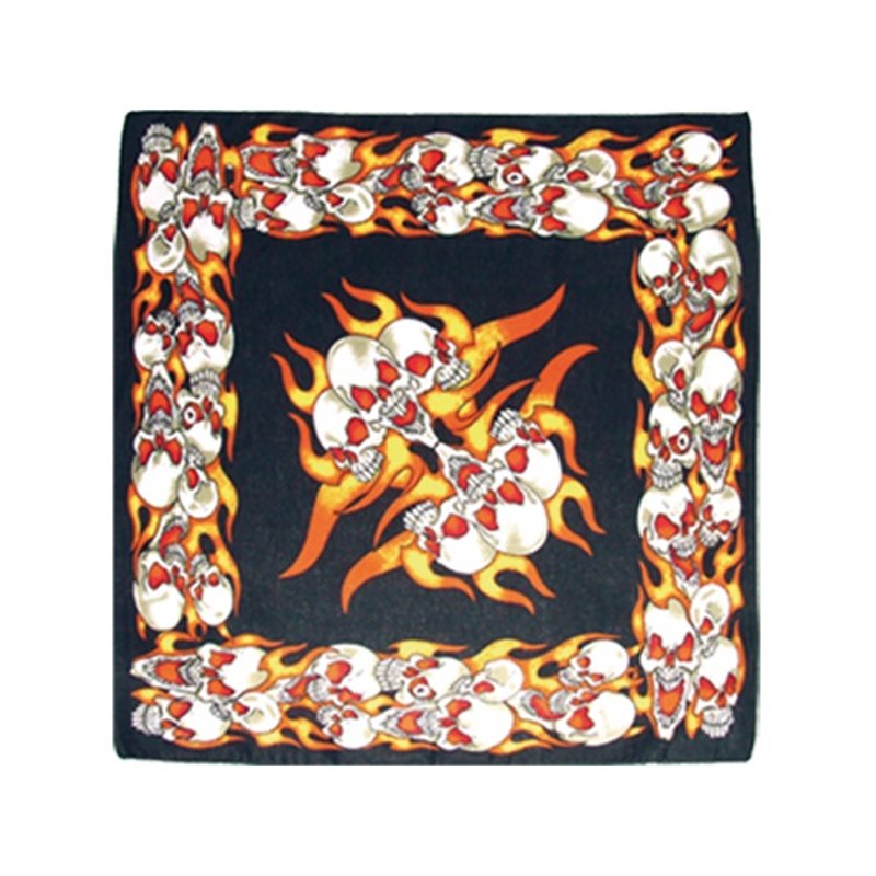 Bandana avec crânes enflammés