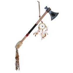 Hache tomahawk d'indien avec attrape-reves 65cm