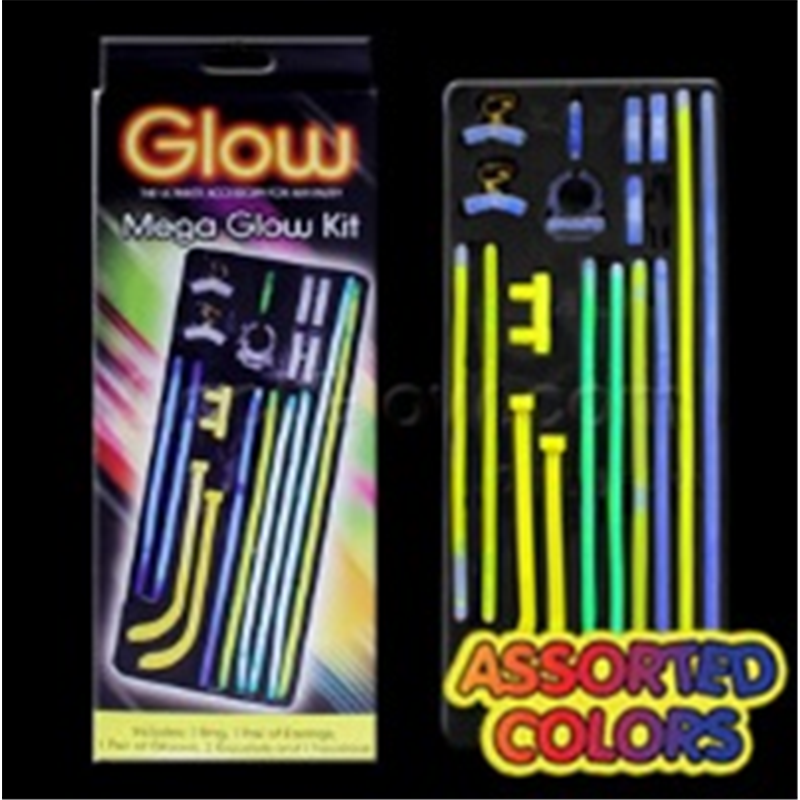 Kit fluo (collier, bracelet, lunettes, bague et boucles)