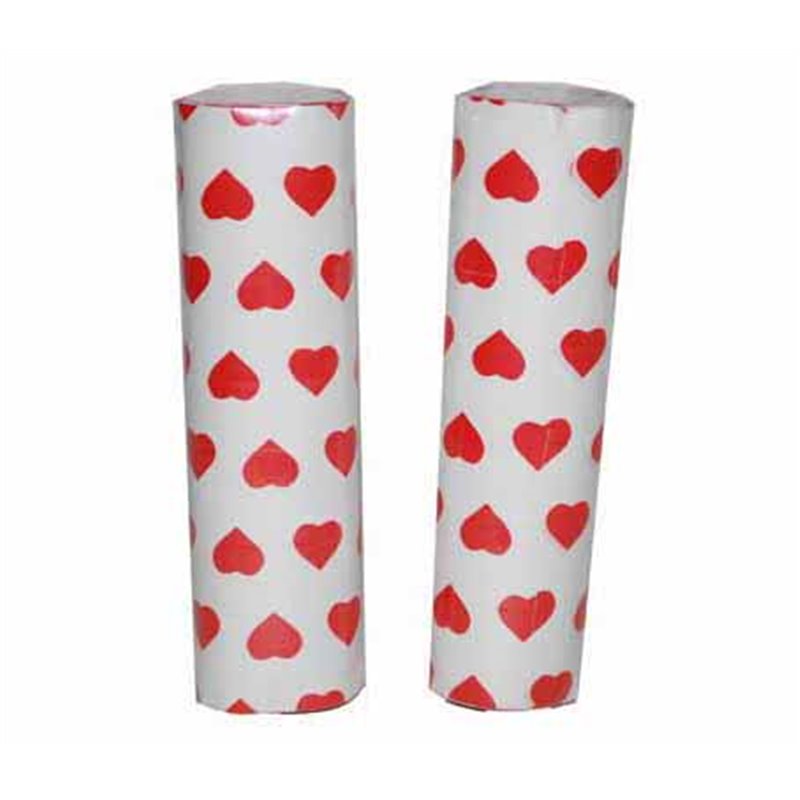 Lot de 2 rouleaux de serpentins coeur rouge