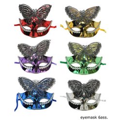 Masque Argenté avec Ornement Papillon Recouvert de Strass