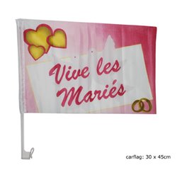 Drapeau "Vive les mariés" pour Voiture