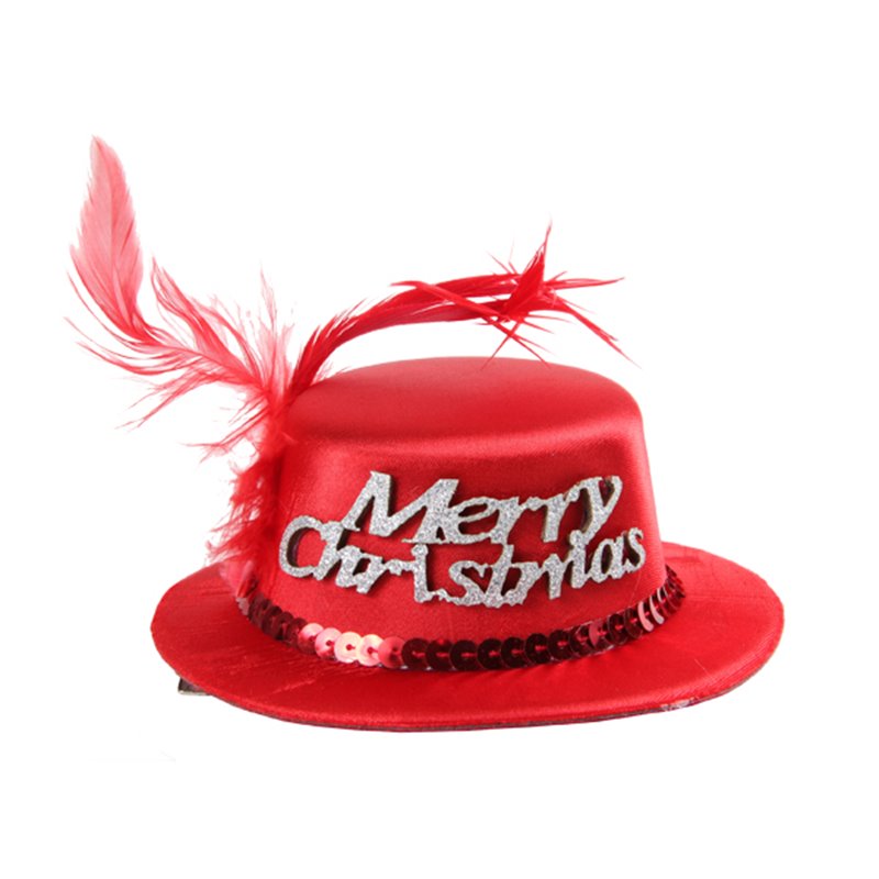 Clip pour Cheveux avec Petit Chapeau de Noël "Merry Christmas"