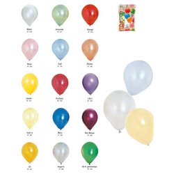 Lot de 100 Ballons Latex 40 cm Métallisés