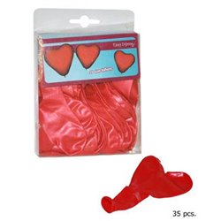 Lot de 12 Ballons Cœurs de Couleur Rouge