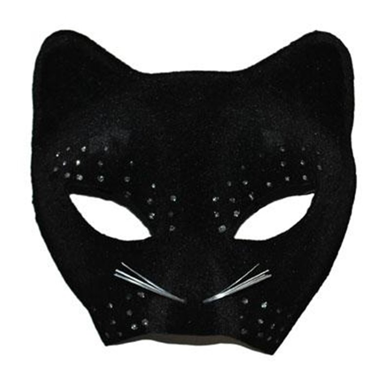 Demi-Masque de Chat Noir avec Strass