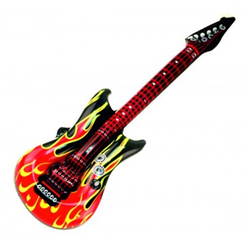 Guitare Gonflable Flammes Rock'n'roll