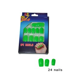 Lot de 24 Faux Ongles Néon Fluo