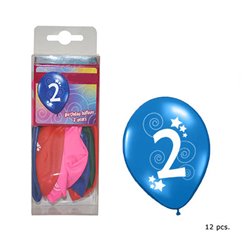 Lot de 12 ballons d'anniversaire 30 cm